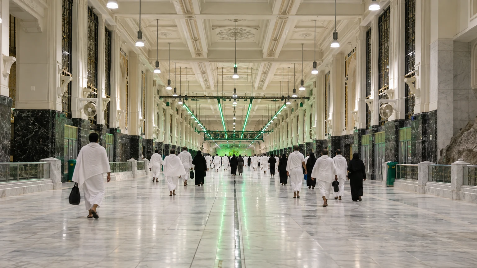 تصور بصري لممر السعي بين الصفا والمروة