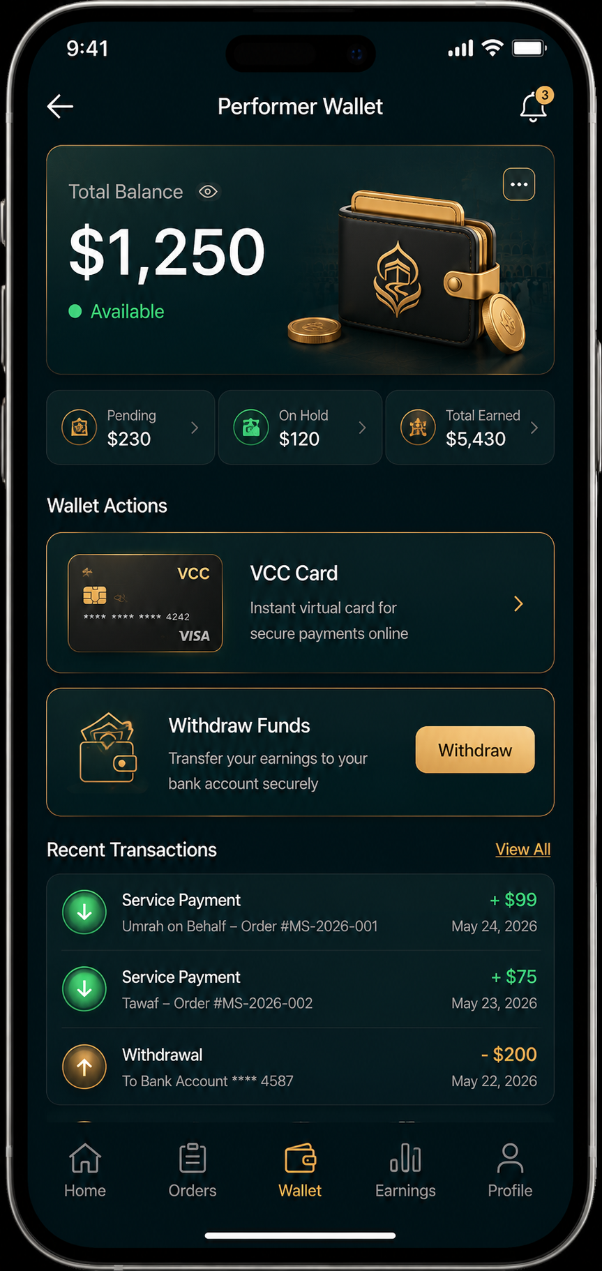 Performer Wallet